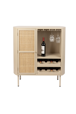 Beige Wooden Wine Cabinet | DF Amaya | OROA.com