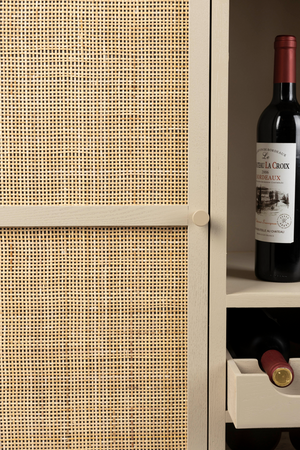 Beige Wooden Wine Cabinet | DF Amaya | OROA.com