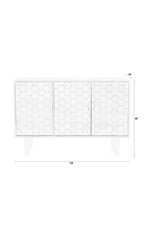 Hexagon Pattern Fir Wood Sideboard | DF Linc | OROA.com