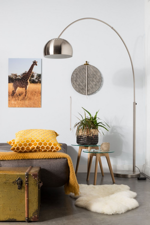 Brushed Metal Arched Floor Lamp | DF Bow | OROA.com