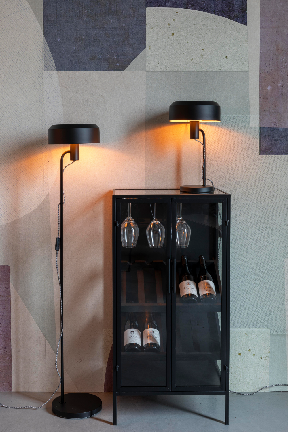 Black Industrial Floor Lamp | DF Landon | OROA.com