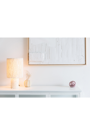 White Cotton Table Lamp | DF Arjun | OROA.com