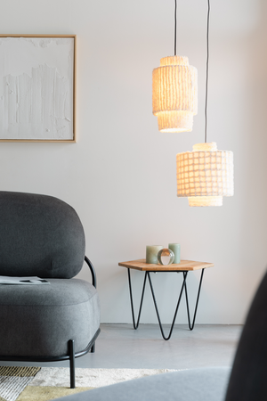 White Cotton Pendant Lamp | DF Arjun | OROA.com