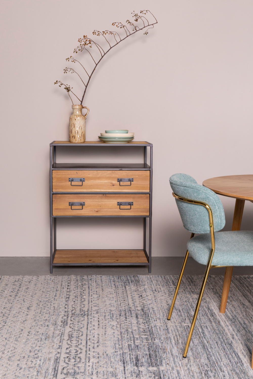 Handwoven Blue Carpet | DF Liv  | OROA.com