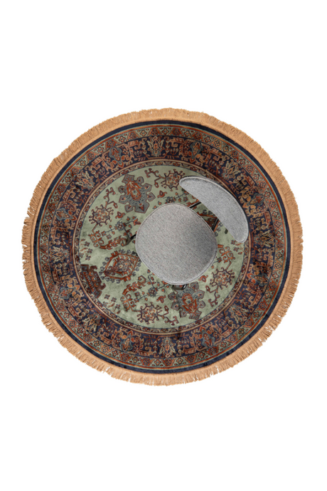 Round Green Vintage Carpet | DF Raz | Oroatrade.com