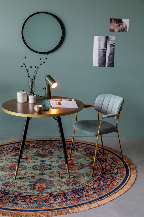 Round Green Vintage Carpet | DF Raz | Oroatrade.com