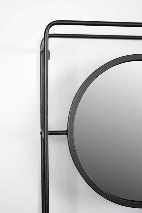 Gray Wall Rack With Mirror | DF Duco | OROA.com