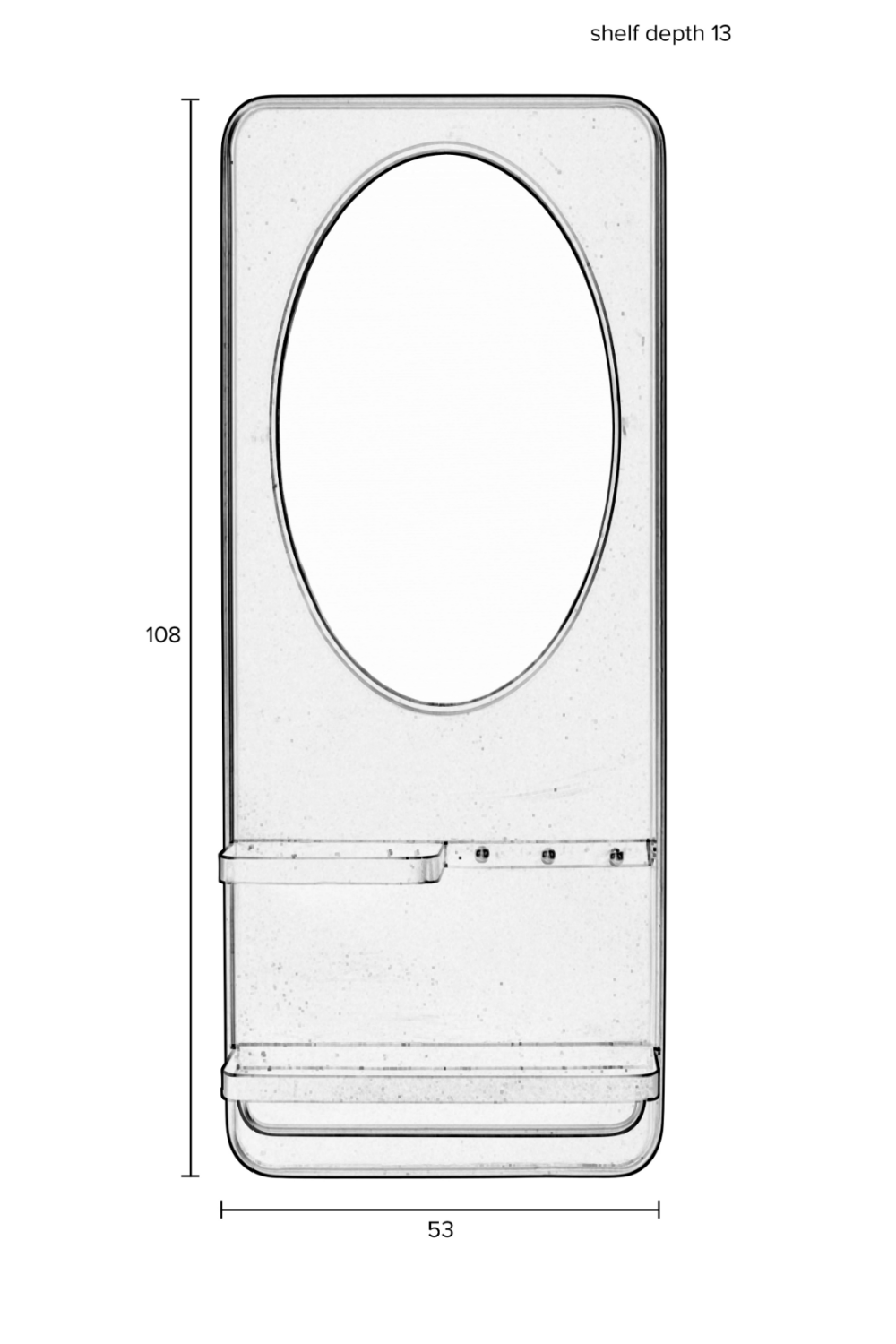 Metal Framed Mirror Shelf | DF Pascal | OROA.com