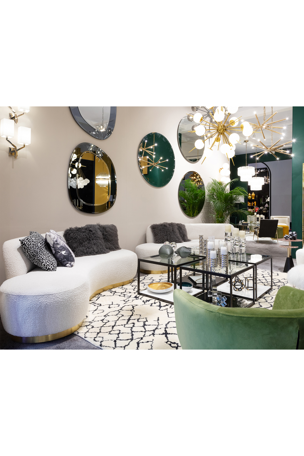 Boucle Sand Curved Sofa | Liang & Eimil Sasha | Oroa.com