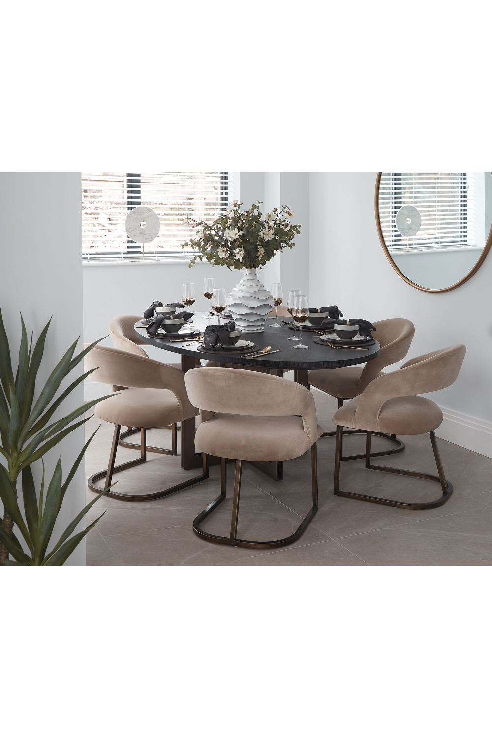 Mink Velvet Upholstered Dining Chair | Liang & Eimil Alfie | Oroa.com
