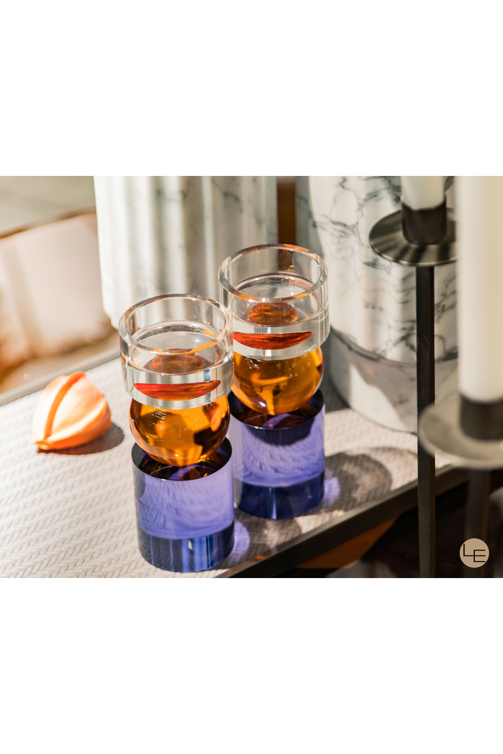 Tri-toned Translucent Glass Candleholder | Liang & Eimil A Fine Balance  | Oroa.com