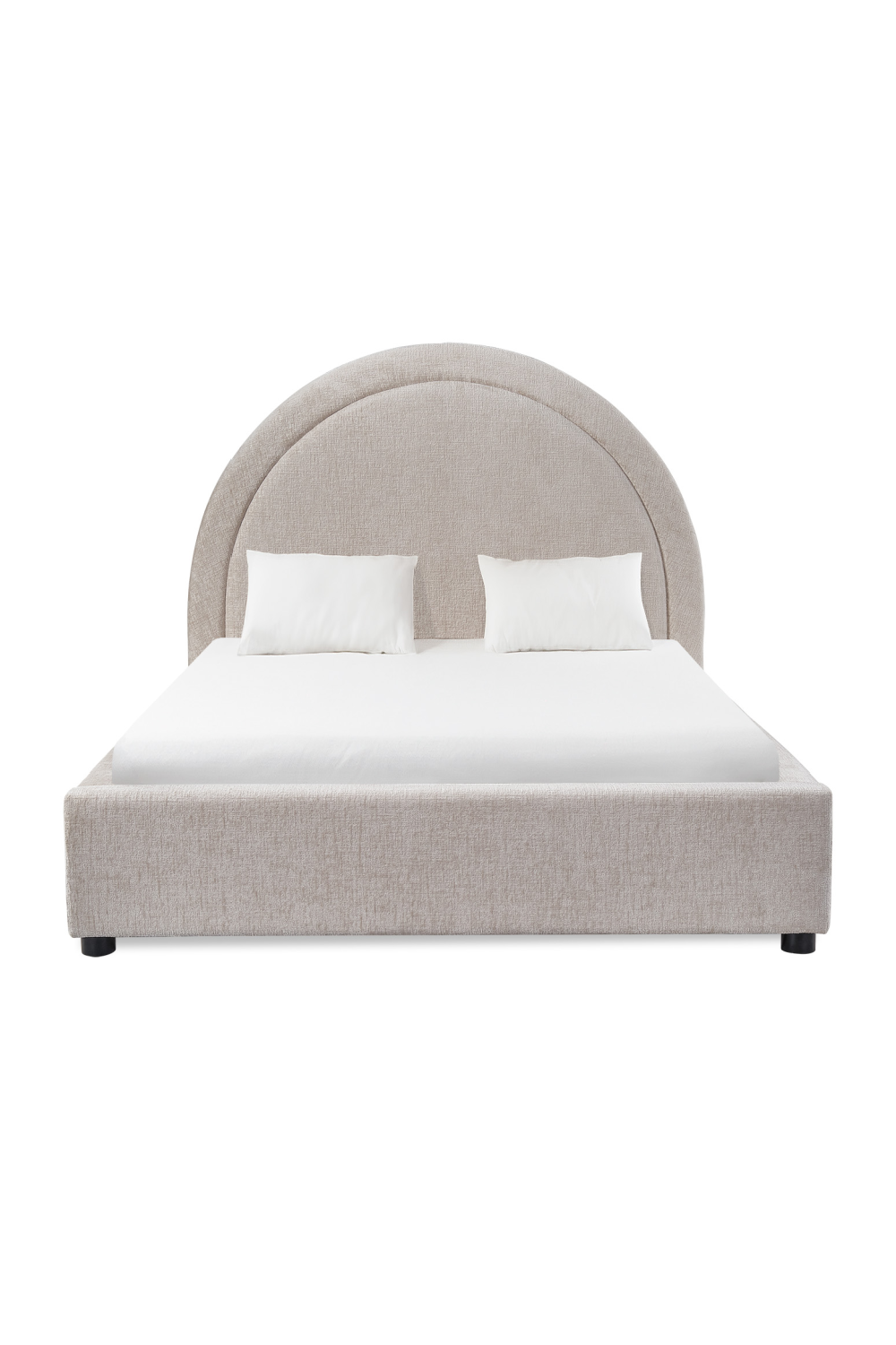 Taupe Chenille Arched King Bed | Liang & Eimil Lagos | Oroa.com