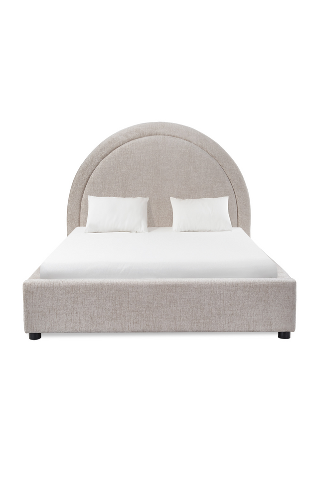 Taupe Chenille Arched King Bed | Liang & Eimil Lagos | Oroa.com