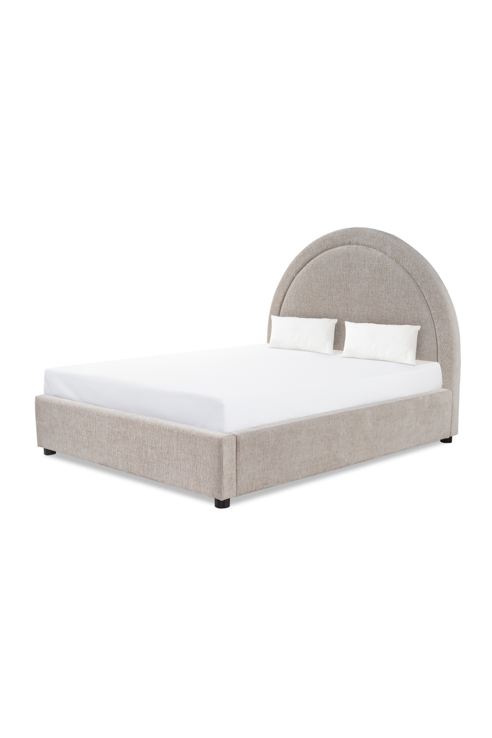 Taupe Chenille Arched King Bed | Liang & Eimil Lagos | Oroa.com