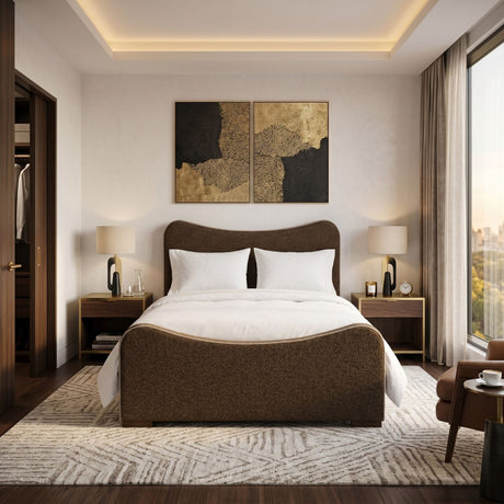   Curved Headboard Queen Bed | Oroa.com