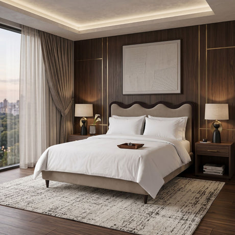   Scalloped Solid Wood Queen Bed | Oroa.com
