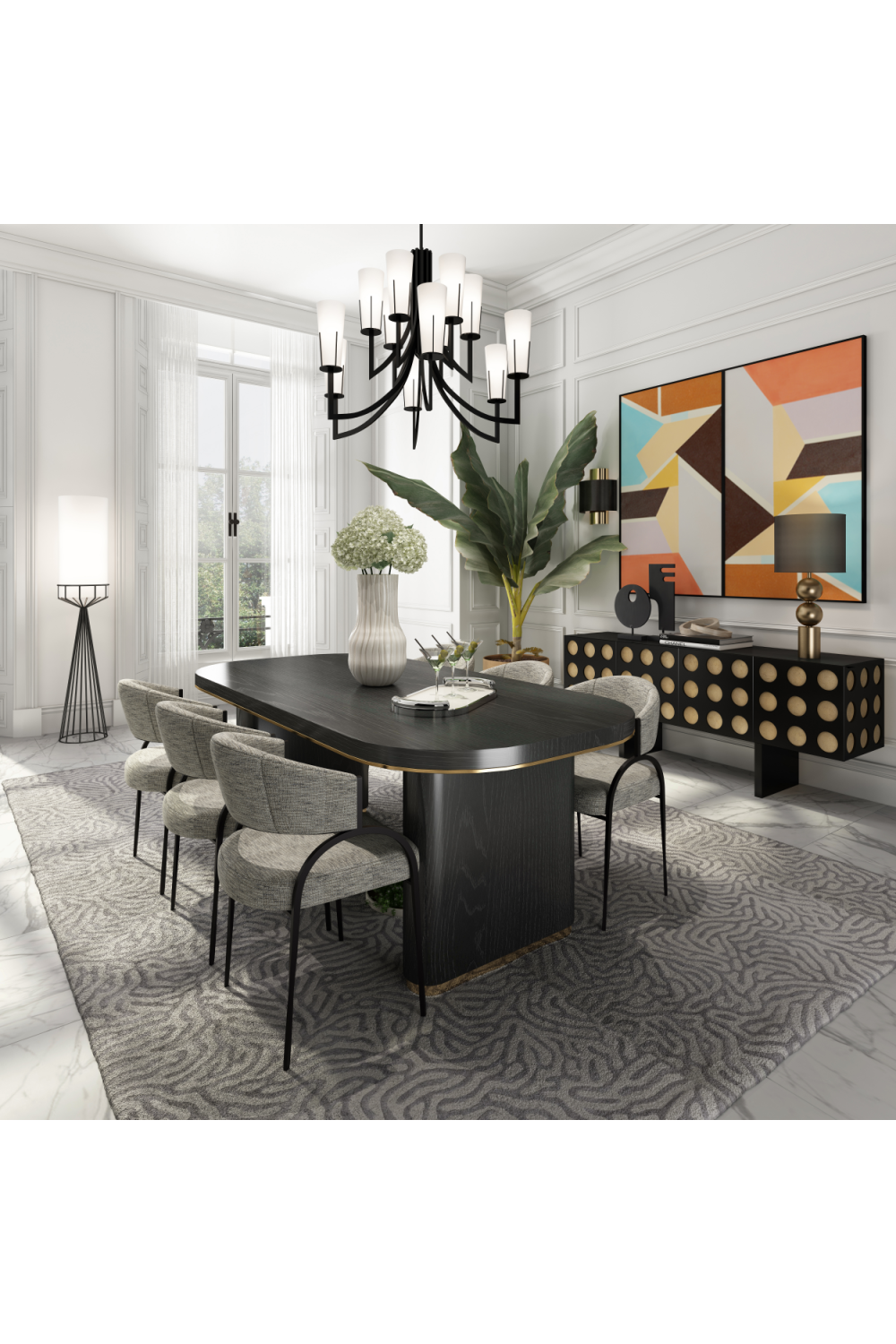 Black Ash Contemporary Dining Table | Liang & Eimil Chaplin | Oroa.com