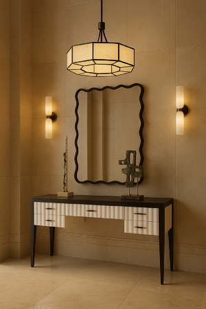 Scalloped Black Wall Mirror | Liang & Eimil Talia | Oroa.com