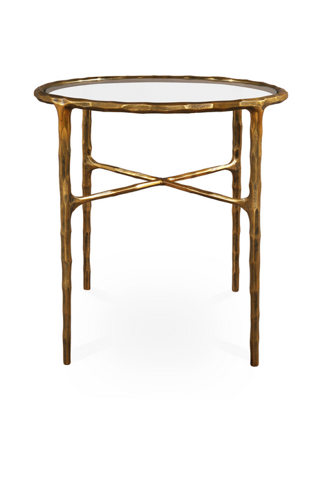 Textured Brass Round Side Table | Liang & Eimil Cobra | Oroa.com