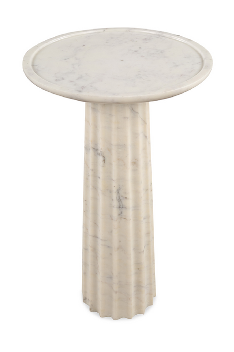 Fluted White Marble Side Table | Liang & Eimil Romano | Oroatrade.com