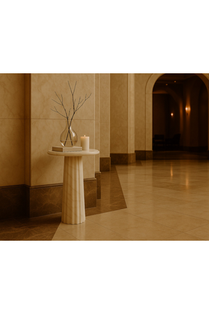 Fluted White Marble Side Table | Liang & Eimil Romano | Oroatrade.com