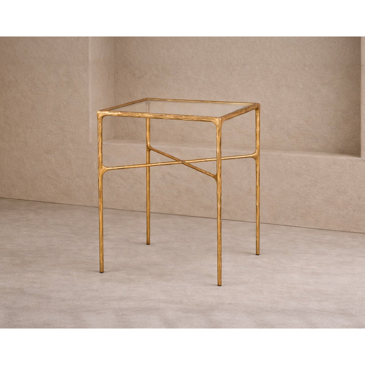   Textured Brass Round Side Table | Oroa.com