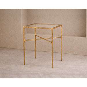   Textured Brass Round Side Table | Oroa.com