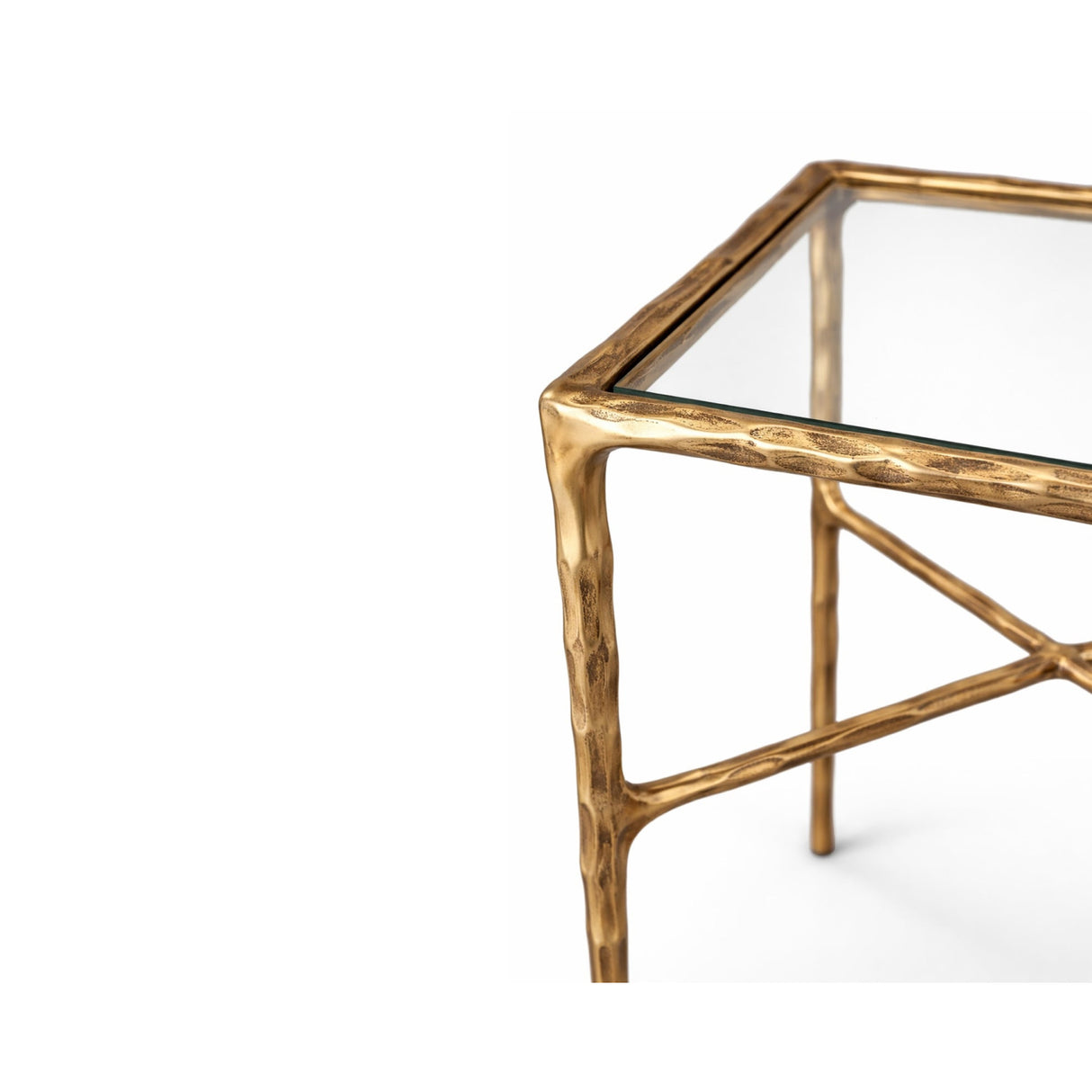   Textured Brass Round Side Table | Oroa.com