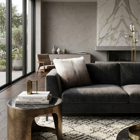   Modern furniture - Taupe Ombre Furry Pillow - www.oroa.com | Oroa.com
