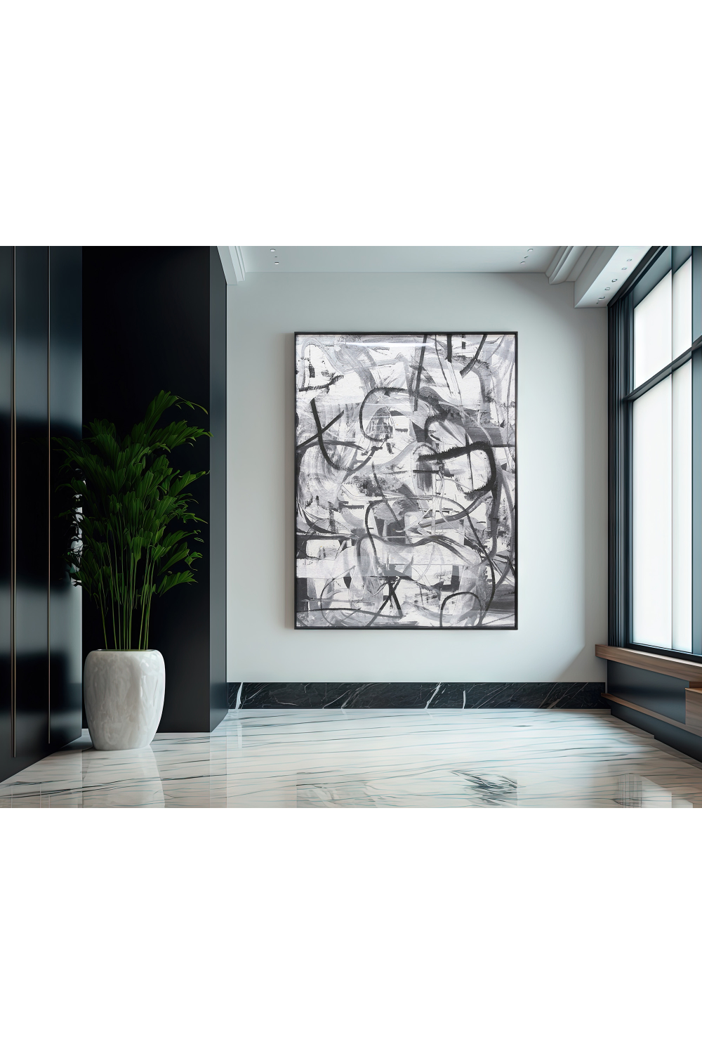 Grayscale Abstract Art Print | Liang & Eimil Graphite | Oroa.com