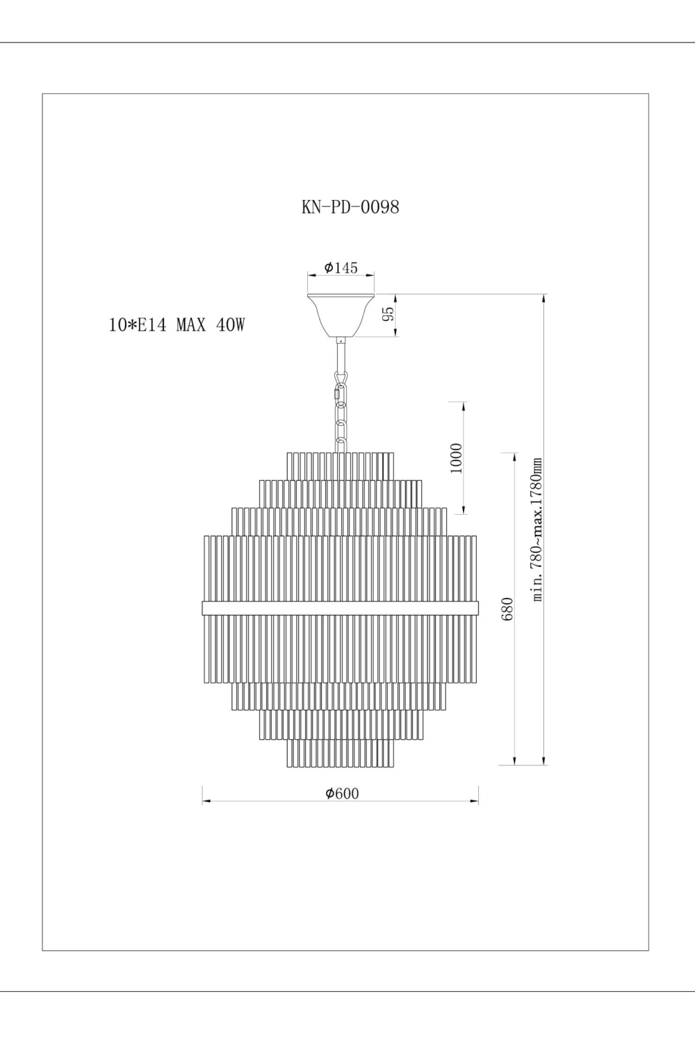 Glass Rods Chandelier | Liang & Eimil Gem | Oroa.com