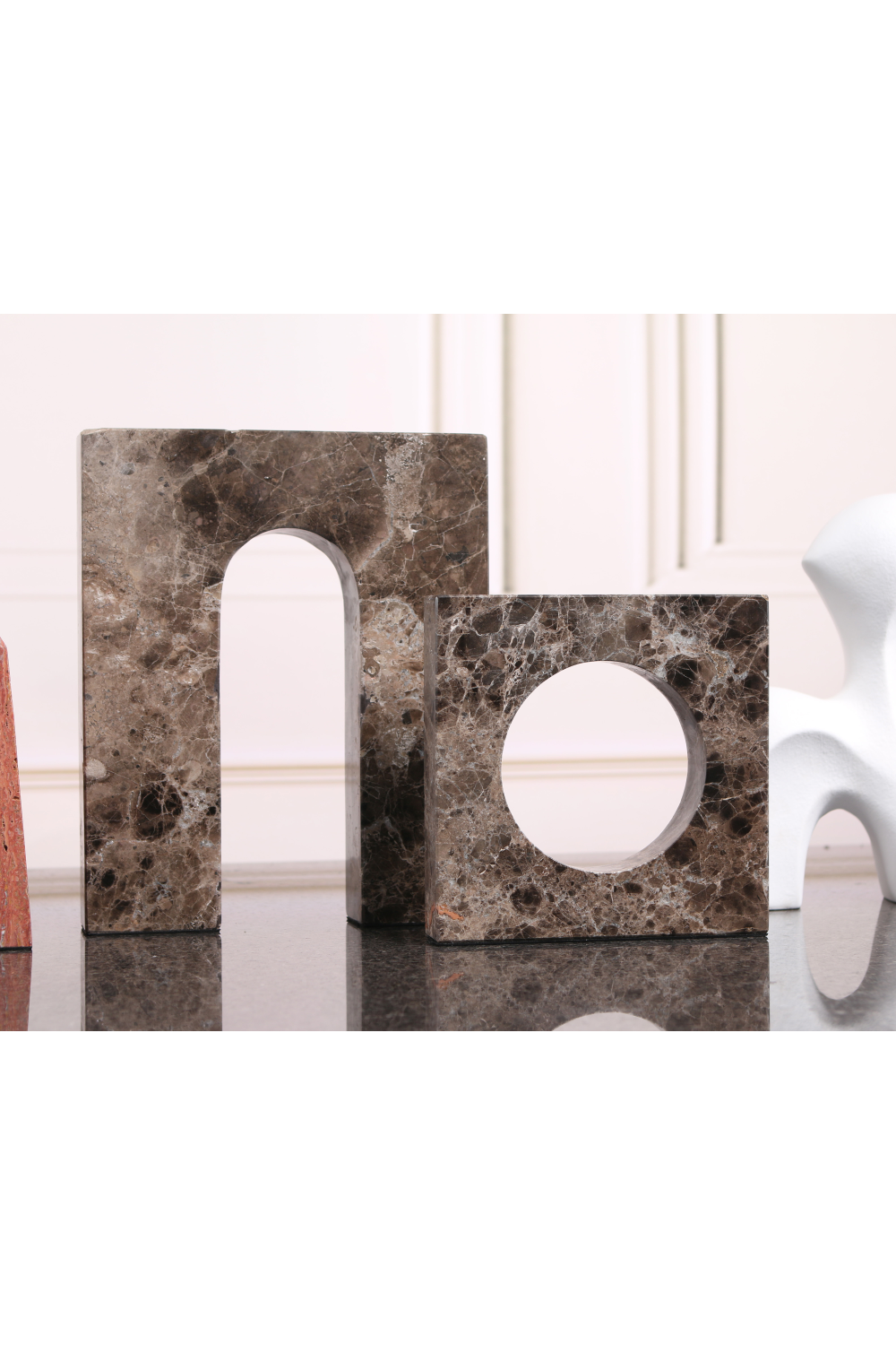 Brown Marble Square Sculpture | Liang & Eimil Nafello | Oroa.com