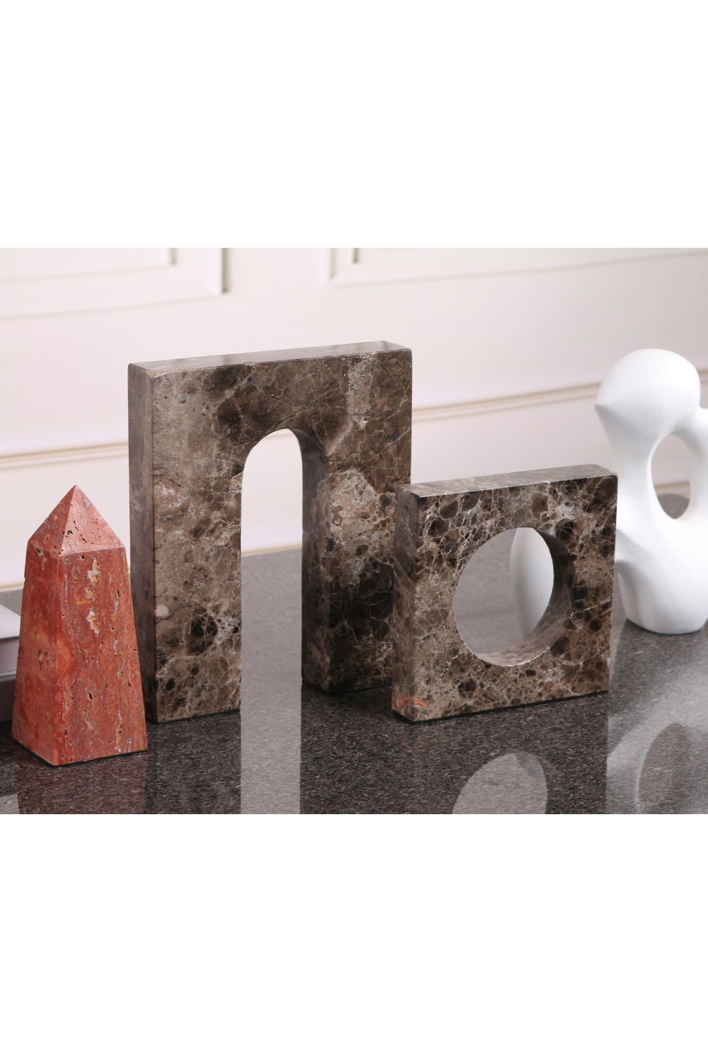 Brown Marble Square Sculpture | Liang & Eimil Nafello | Oroa.com