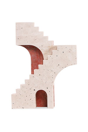 Beige Travertine Stairs Sculpture | Liang & Eimil Arched Legacy | Oroa.com