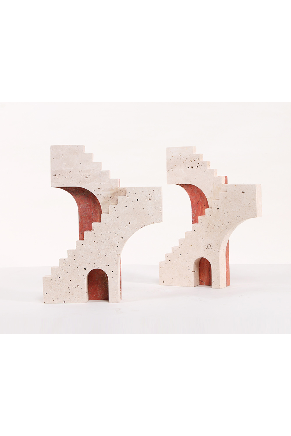 Beige Travertine Stairs Sculpture | Liang & Eimil Arched Legacy | Oroa.com