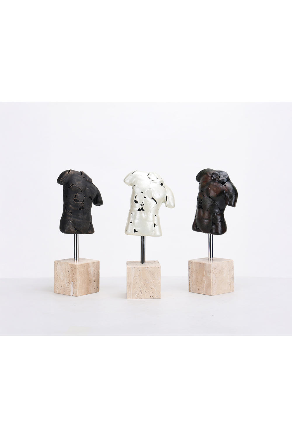 Dark Bronze Torso Sculpture | Liang & Eimil Scarred Elegance | Oroa.com