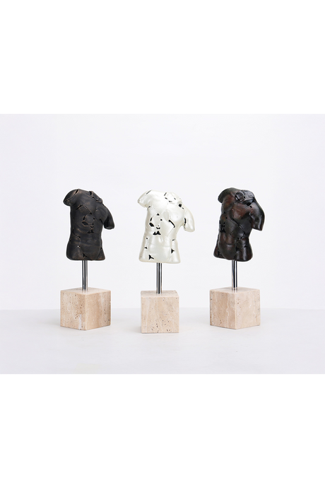 Dark Bronze Torso Sculpture | Liang & Eimil Scarred Elegance | Oroa.com