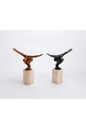 Kneeling Bronze Human Sculpture | Liang & Eimil Wings of Freedom