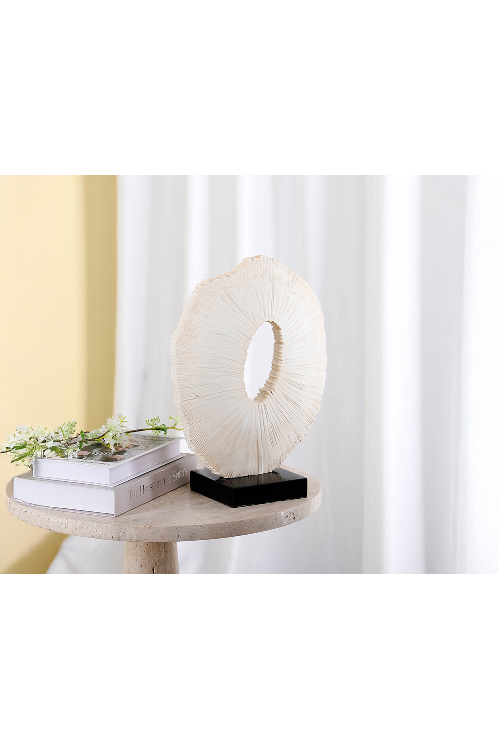 Textured Beige Travertine Sculpture | Liang & Eimil Worn by Time | Oroa.com