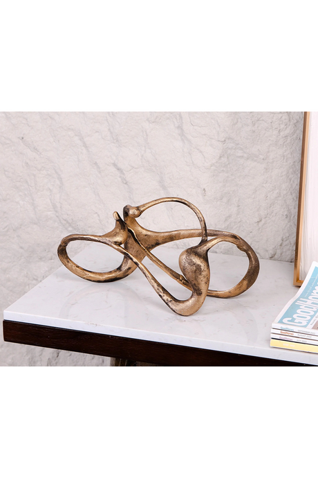   Golden Bronze Looped Sculpture | Oroa.com