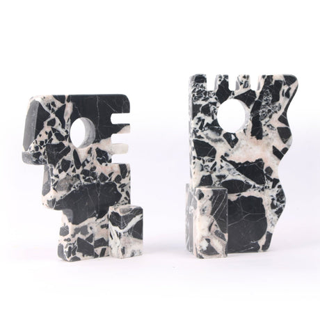  Black Marble Abstract Bookends | Oroa.com