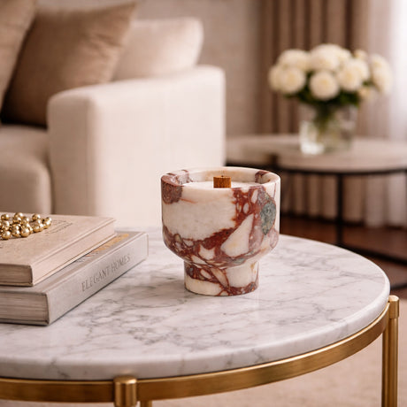   Rufous Toned Marble Candle | Oroa.com