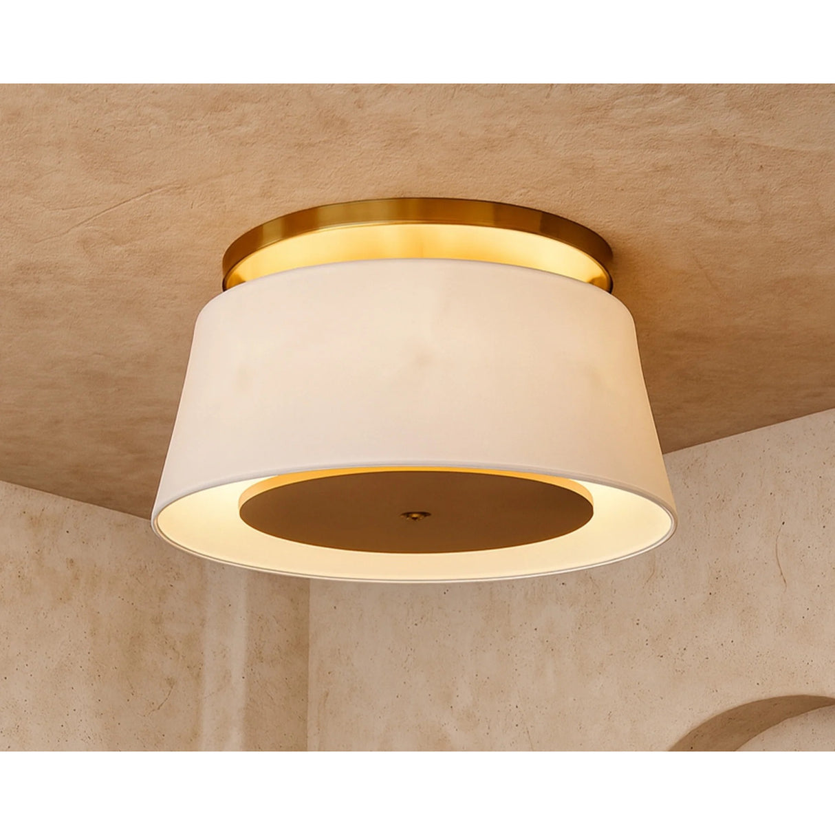   Modern furniture - White Linen Gold Ceiling Lamp - www.oroa.com | Oroa.com