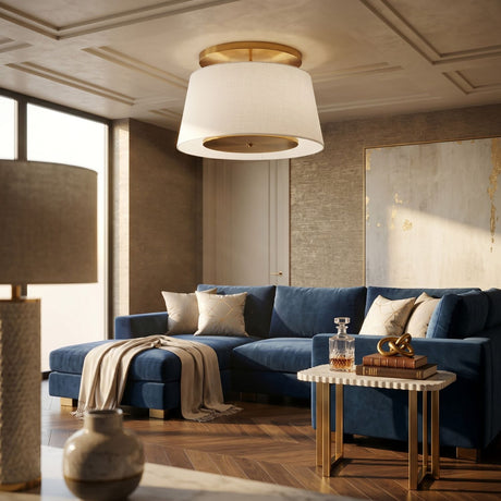   Modern furniture - White Linen Gold Ceiling Lamp - www.oroa.com | Oroa.com