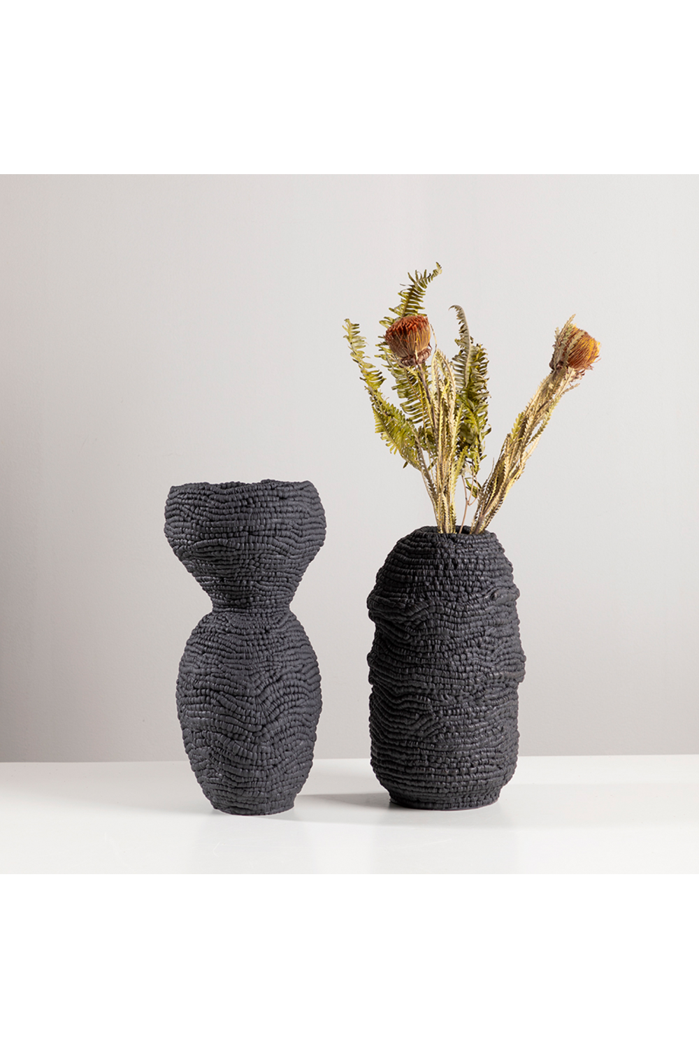 Hourglass Textured Ceramic Vase | Liang & Eimil Micah | OROA.com