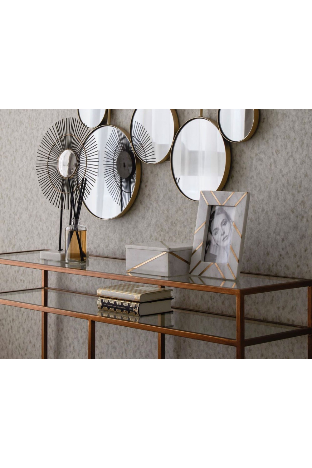 Metal Framed Glass Console Table | Liang & Eimil Oliver | Oroa.com