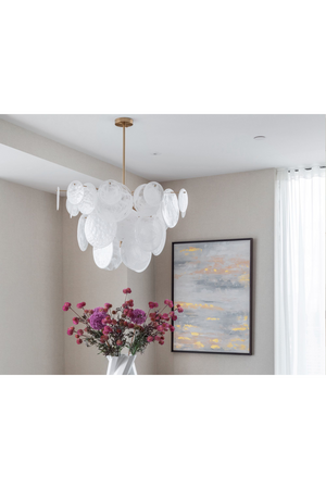 White Glass Discs Chandelier | Liang and Eimil Adagio | Oroa.com