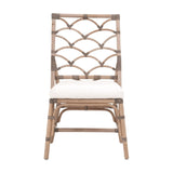 Matte Gray Rattan Dining Chairs (2) | Living Essentials Crescent