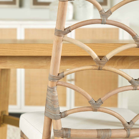 Matte Gray Rattan Dining Chairs (2) | Living Essentials Crescent