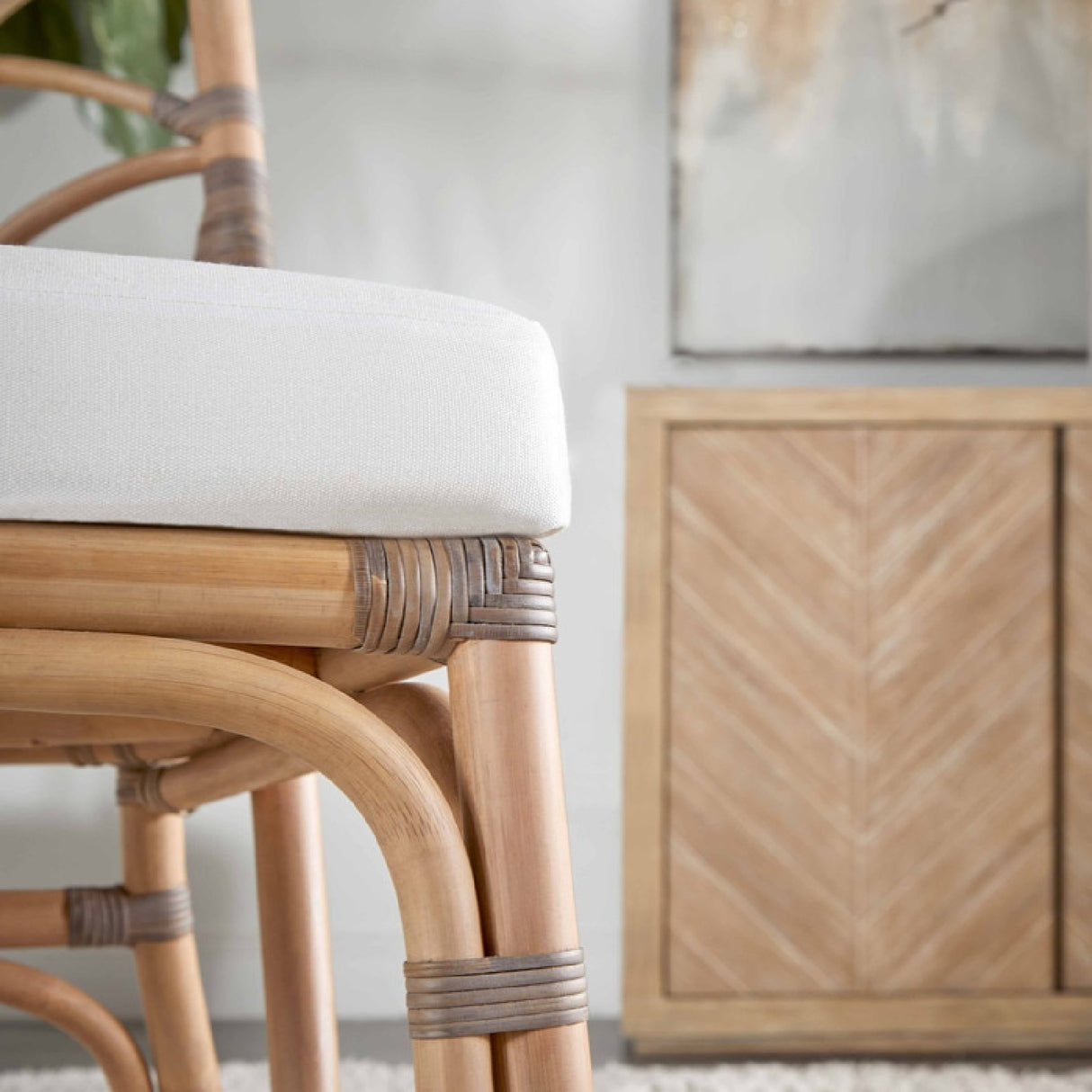   Matte Gray Rattan Dining Chairs (2) | Oroa.com